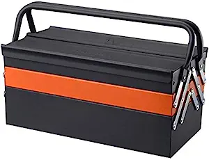 Edward Tools Portable Metal Tool Box with 3 Level Fold [...]