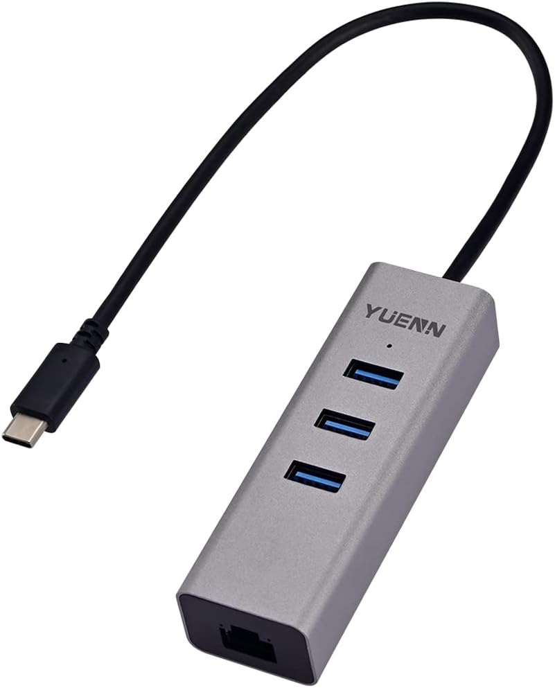 YUENN USB-C Metal 3-Port HUB with Gigabit Ethernet [...]