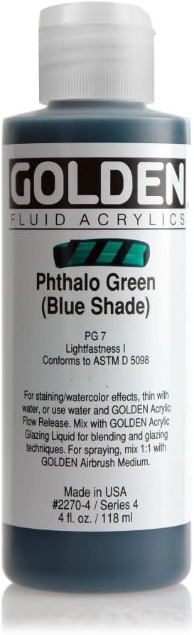 4 Oz Fluid Acrylic Color Paint Color: Phthalate Green [...]