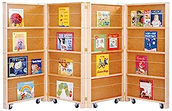 Jonti-Craft 0267JC Mobile Library Bookcase, 4 Sections