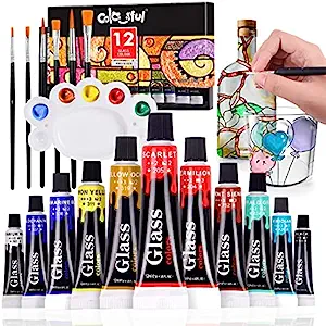COLORFUL Acrylic Glass Paint Set with 6 Brushes, 1 [...]