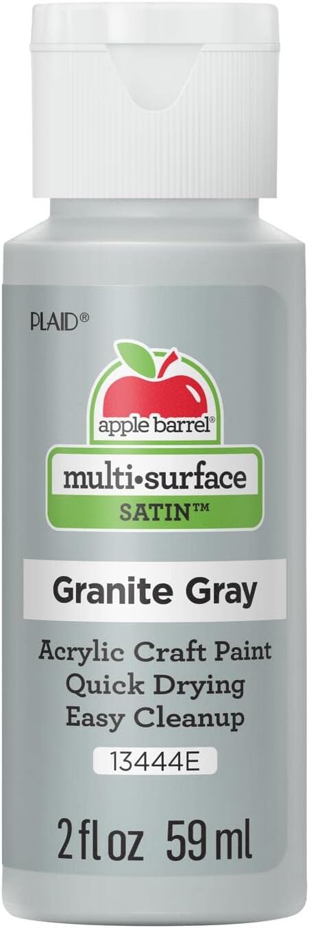Apple Barrel Multi-Surface Acrylic Paint, 2oz, Granite Gray