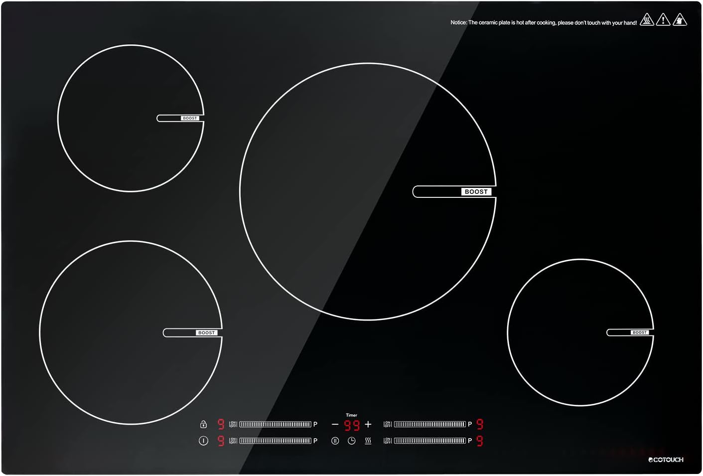 ECOTOUCH 4 Burner Induction Cooktop 30 inch with [...]