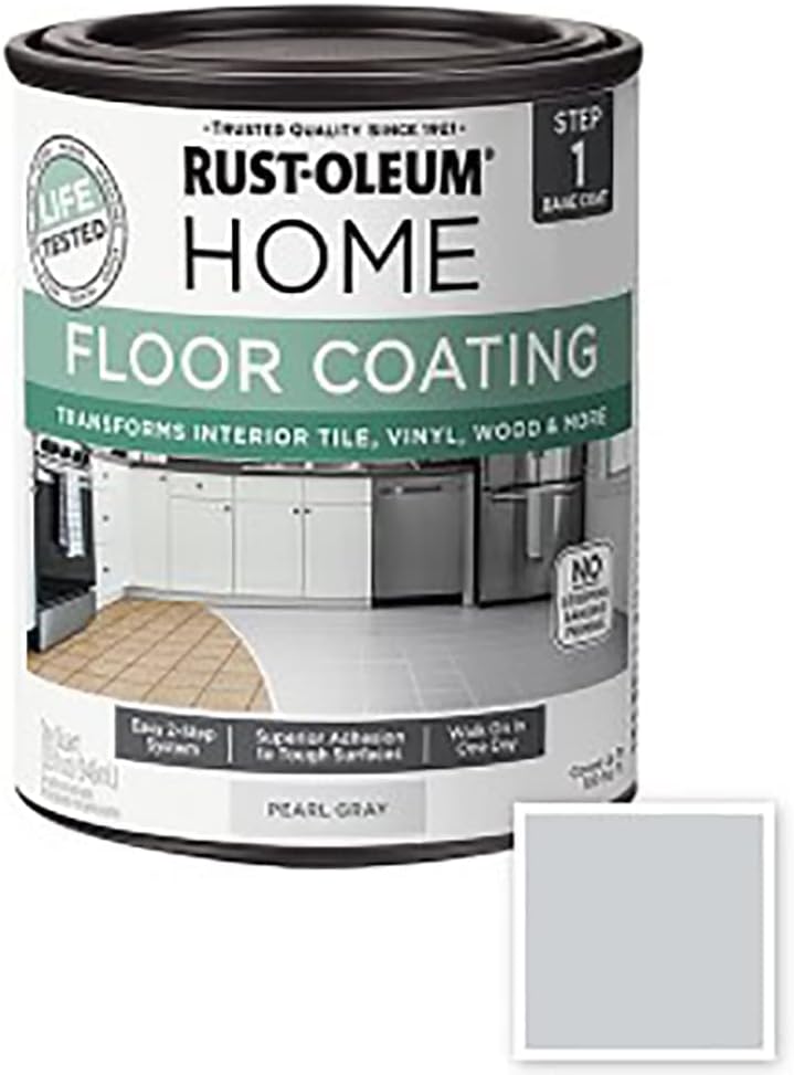 Rust-Oleum 358874 Floor Coating Base Coat Pearl Gray Quart