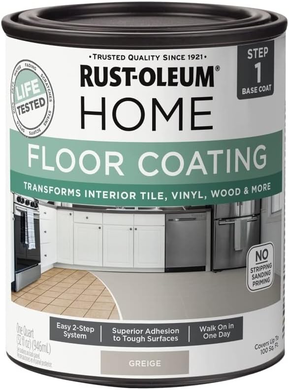 Rust-Oleum 365932 Floor Coating Base Coat Greige Gray Quart