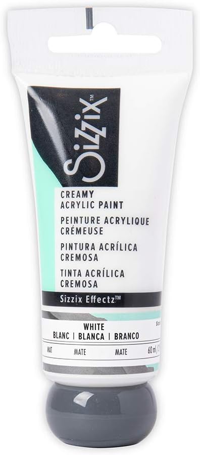 Sizzix Effectz Creamy Matte Acrylic Paint White 60ml, 664559