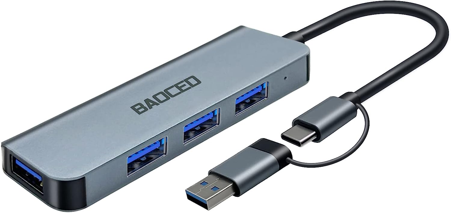 USB Hub, BAOCED 4 Ports Double Adapter USB Extender [...]