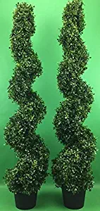 VOPVZVKO Two Artificial Outdoor 4' Spiral Boxwood [...]
