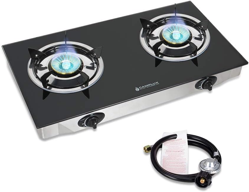Camplux Propane Gas Cooktop Tempered Glass Double [...]