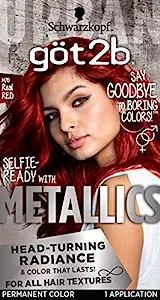 Got2b Metallic Permanent Hair Color, M76 Real Red