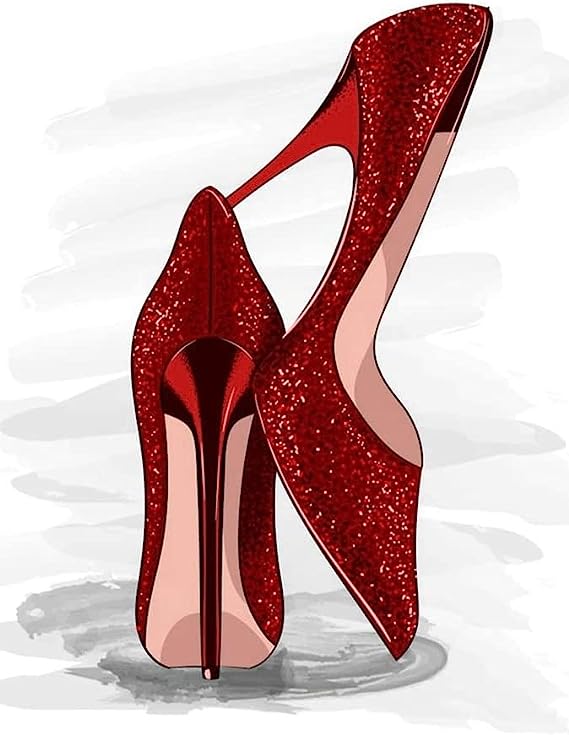 Xiyuekissu Diamond Art Stiletto Red Shiny Heels Shoes [...]