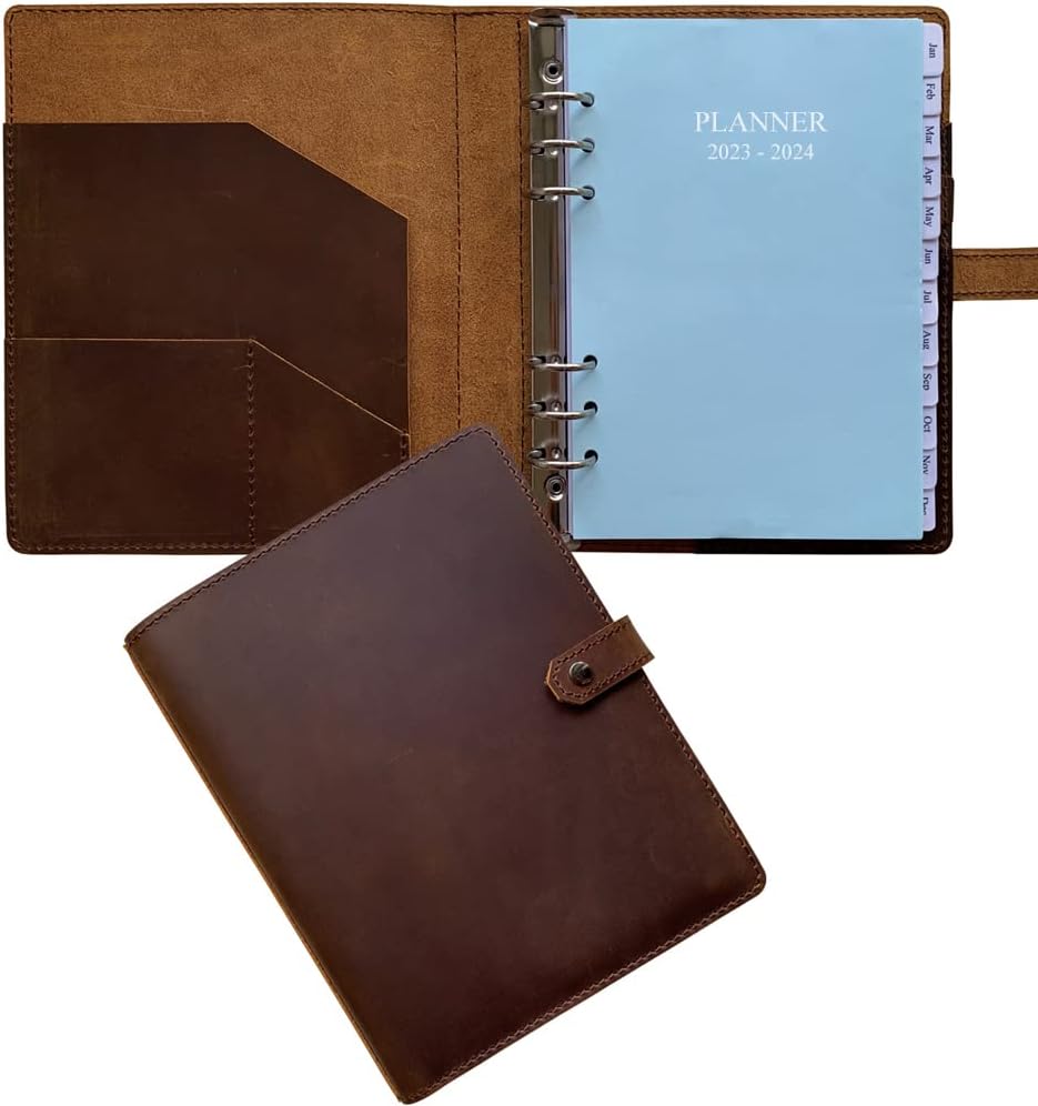 2023-2024 Academic Planner - A5 Genuine Leather Binder [...]