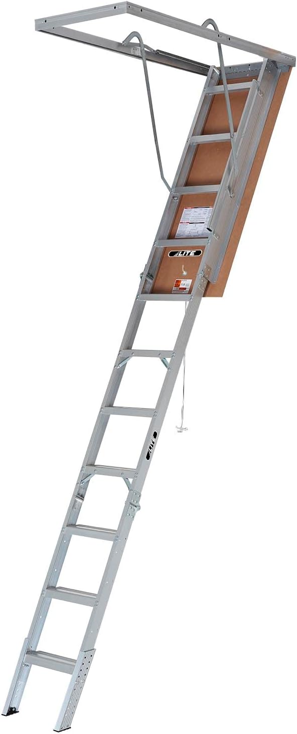 LITE Aluminum Attic Ladder w/Aluminum Frame, 375 lbs [...]