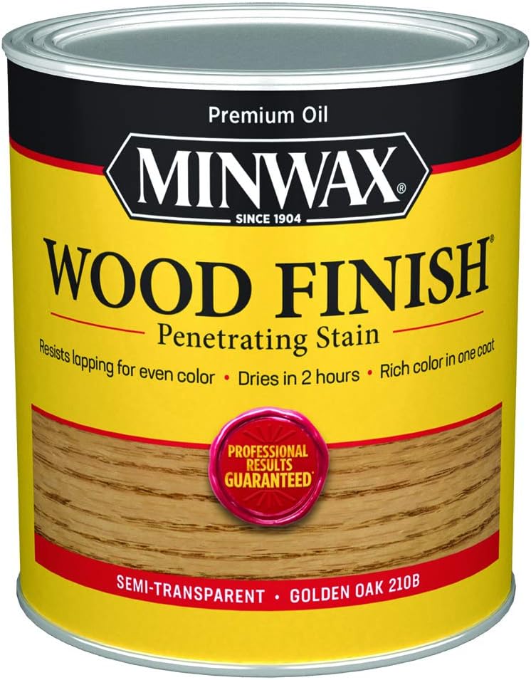 Minwax 70001444 Wood Finish, Golden Oak Stain, Quart