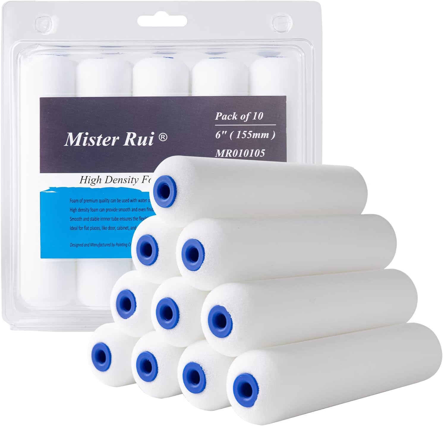 Mister Rui Foam Paint Roller Cover, 6 Inch (155MM) [...]