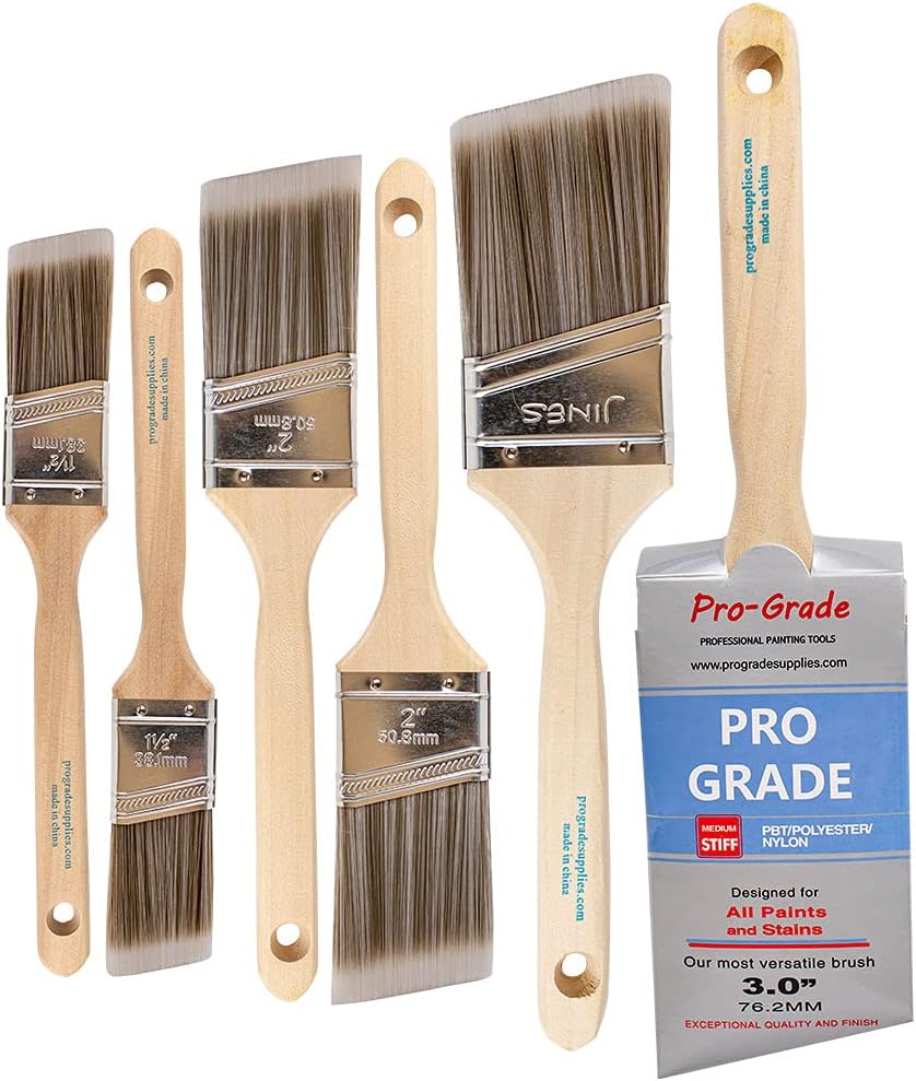 Pro Grade - Paint Brushes - 6 Pack Variety Angle Paint [...]