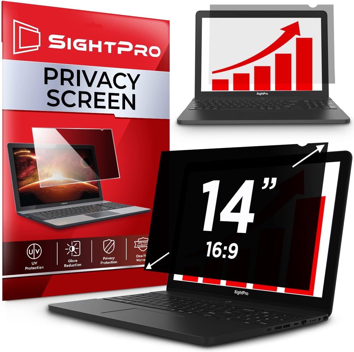 SightPro 14 Inch Laptop Privacy Screen Filter for 16:9 [...]