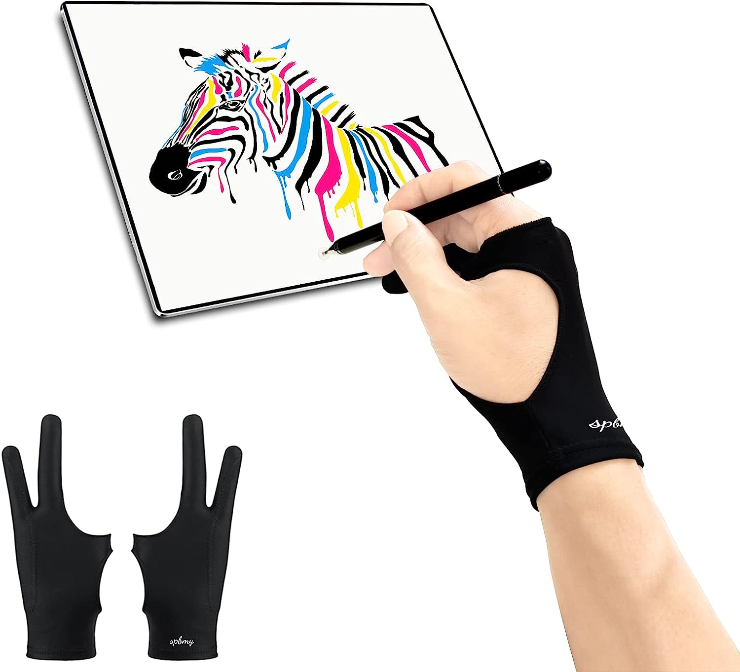 SPBMY Digital Drawing Glove 2 Pack,Two-Finger Artist [...]