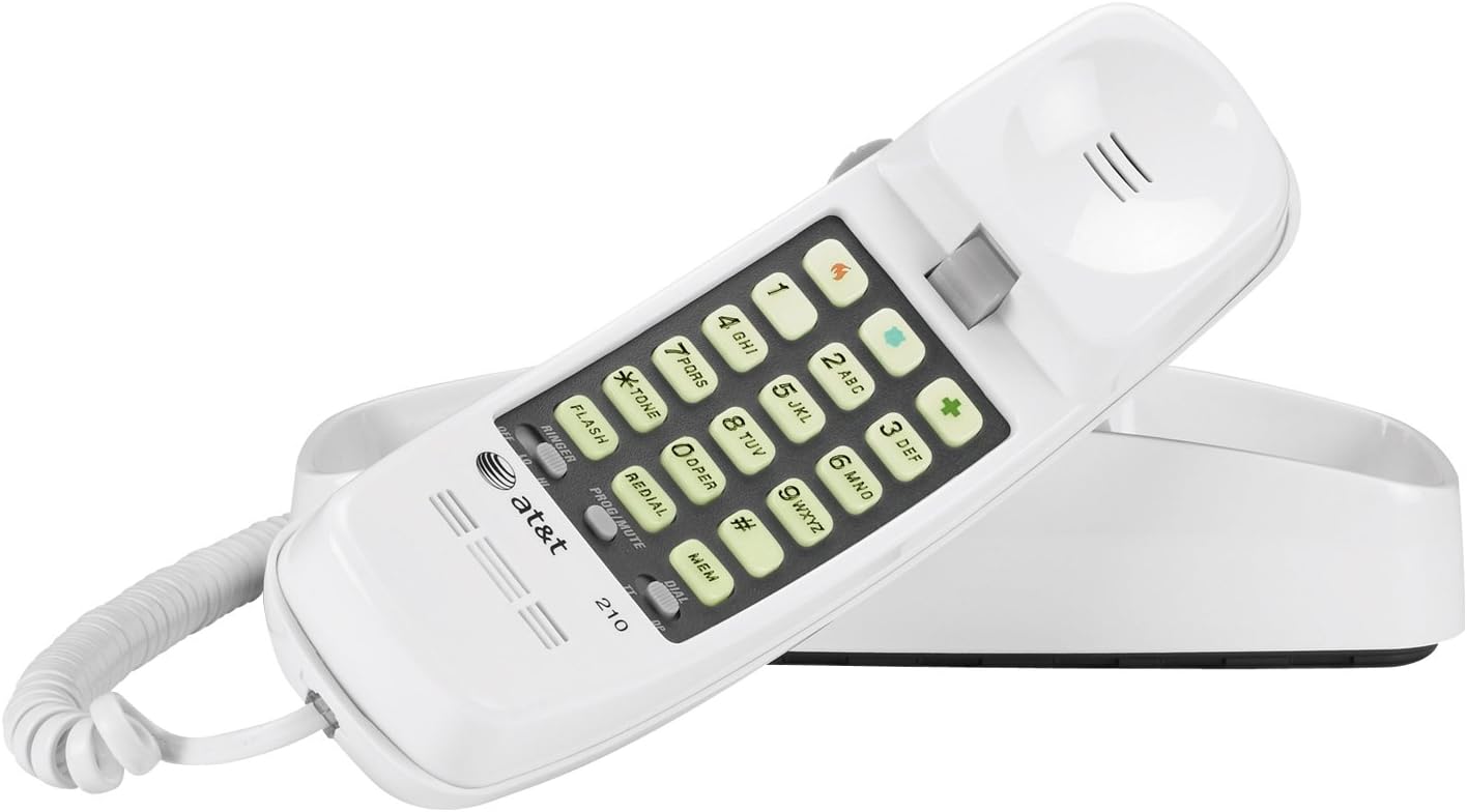 AT&T 210 Basic Trimline Corded Phone, No AC Power [...]