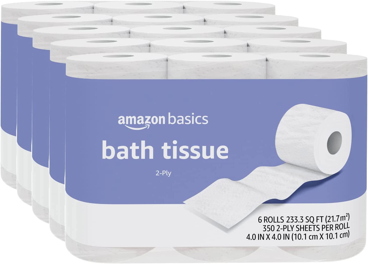 Amazon Basics 2-Ply Toilet Paper, Unscented, 30 Rolls [...]