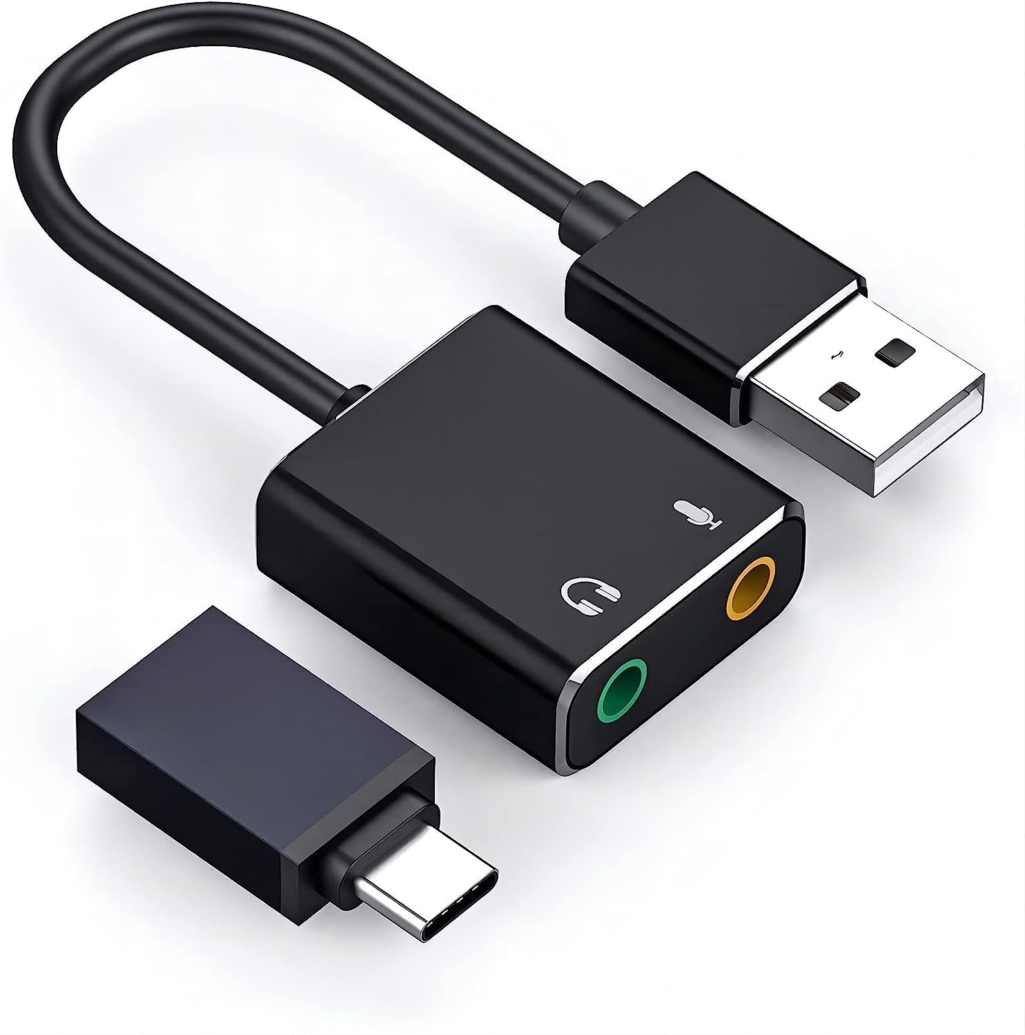 KLJ USB Audio Adapter, USB Type-A，USB Type-C,Plug and [...]