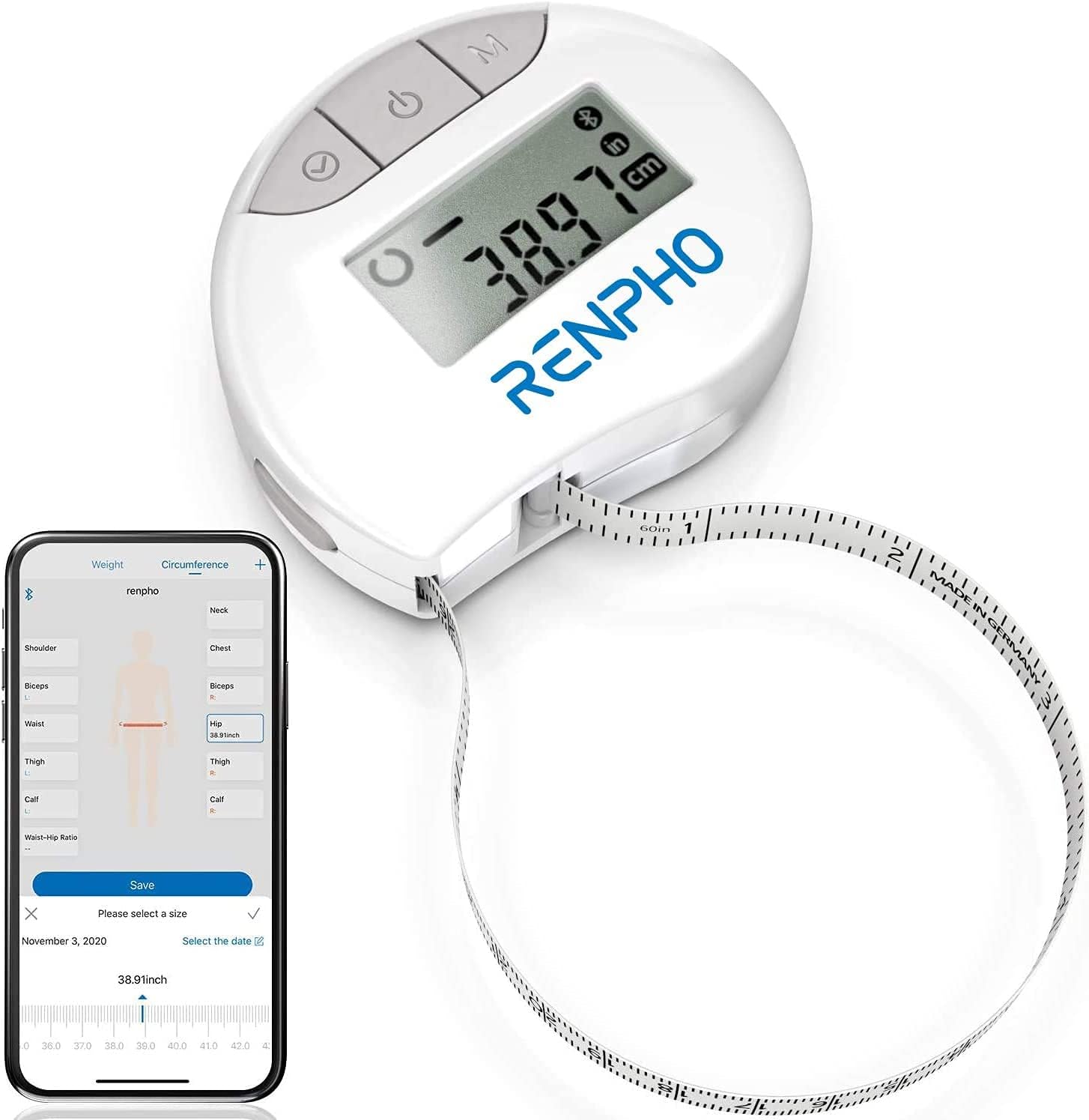 RENPHO Smart Tape Measure Body with App Bluetooth [...]