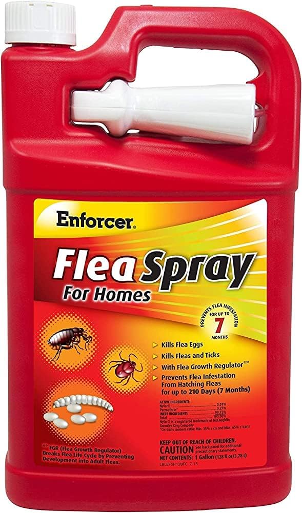 Enforcer Flea Spray for Homes, 128-Ounce, Packaging May Vary