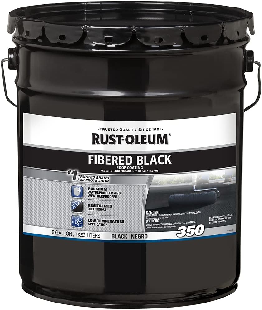 Rust-Oleum 301999 350 Fibered Black Roof Coating 5 gal