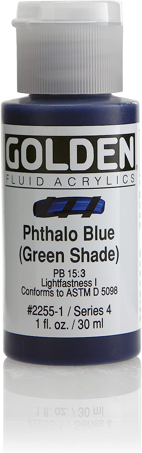 1 Oz Fluid Acrylic Color Paints Color: Phthalate Blue [...]