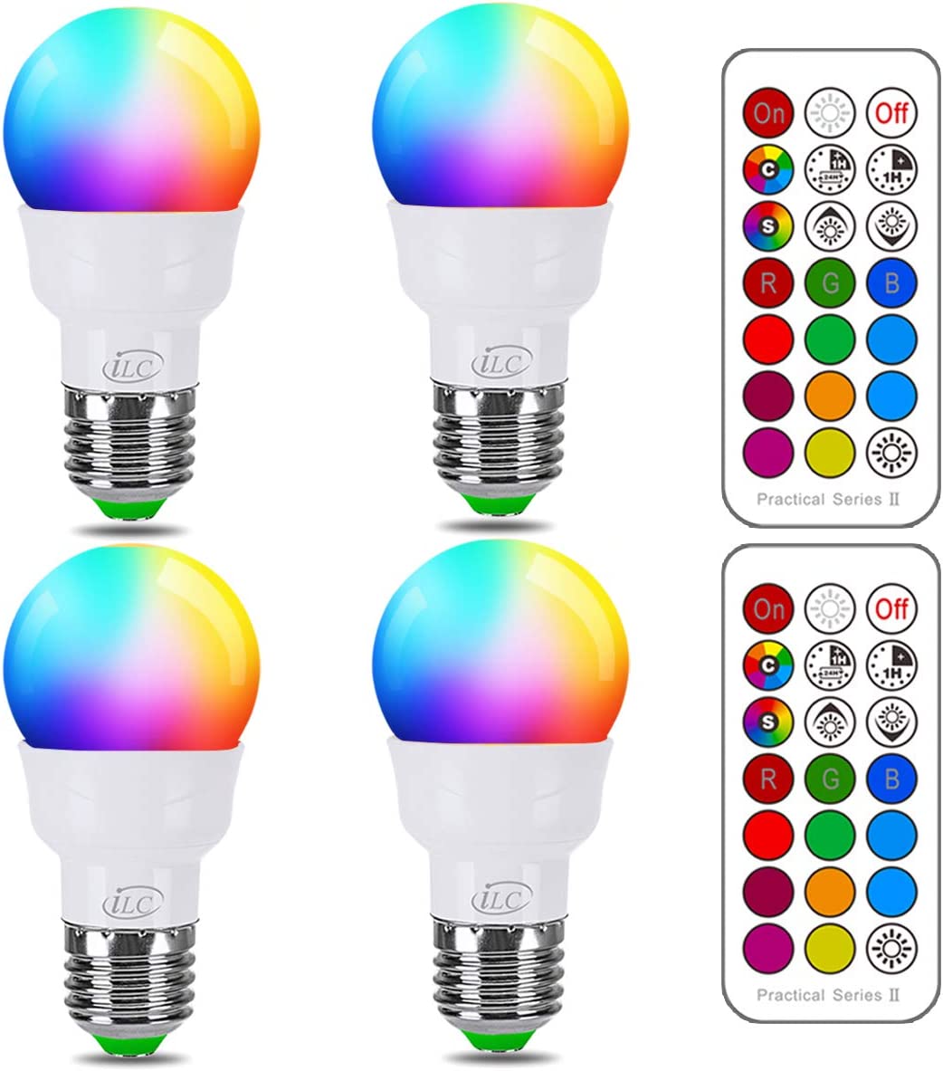 ILC RGB LED Color Changing Light Bulb, 40W Equivalent, [...]