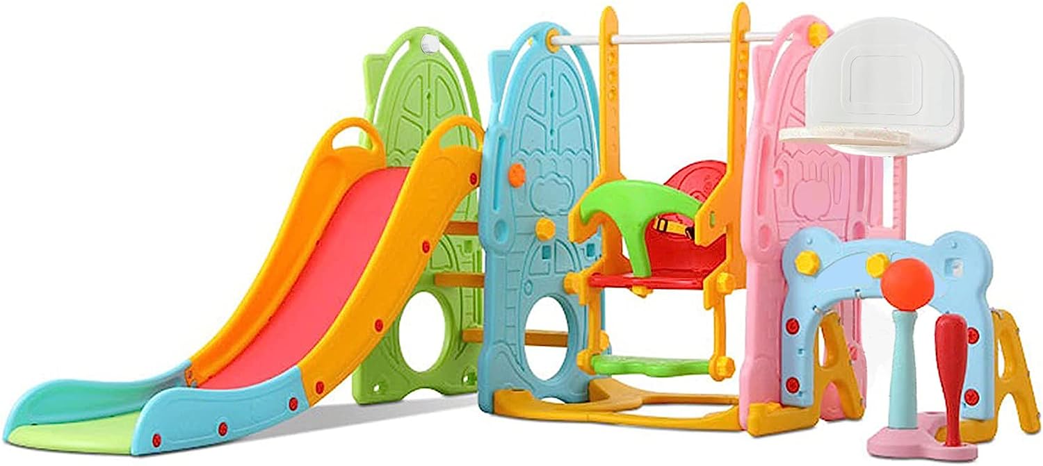 UNICOO - Toddler Slide and Swing Set, Kids Indoor and [...]