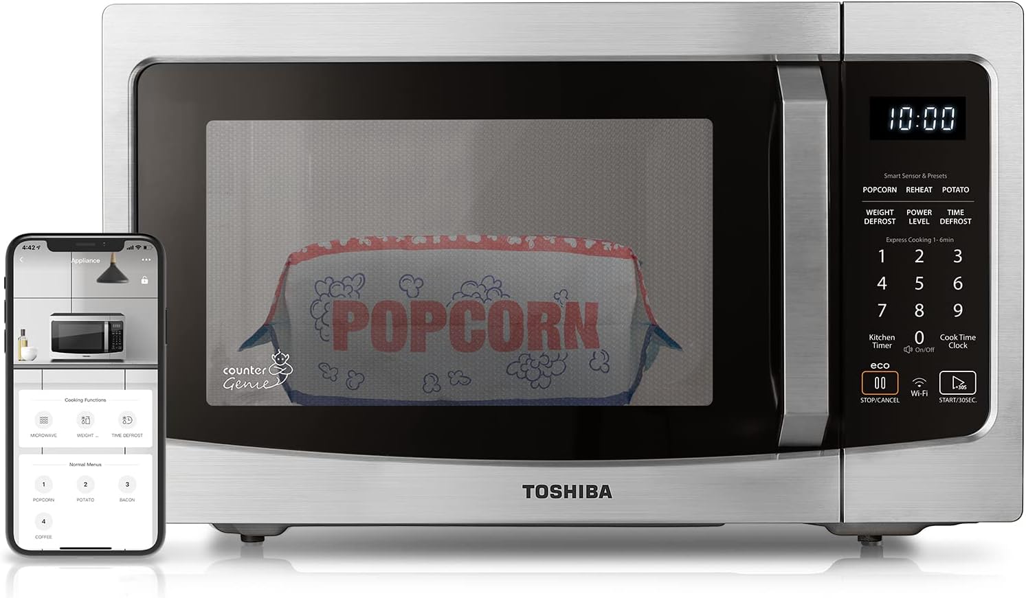 TOSHIBA ML-EM34P(SS) Smart Countertop Microwave, [...]