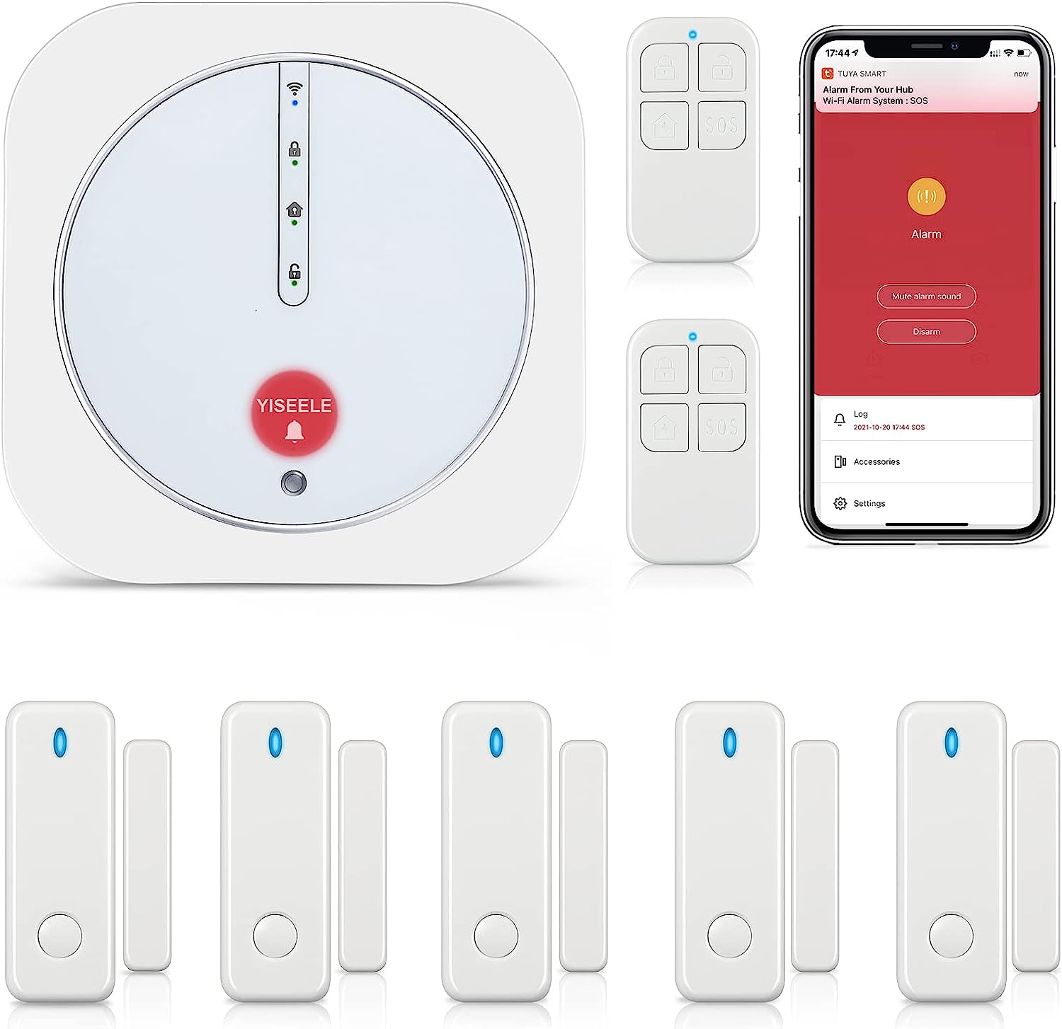 YISEELE Home Security System, Door Alarm System with [...]