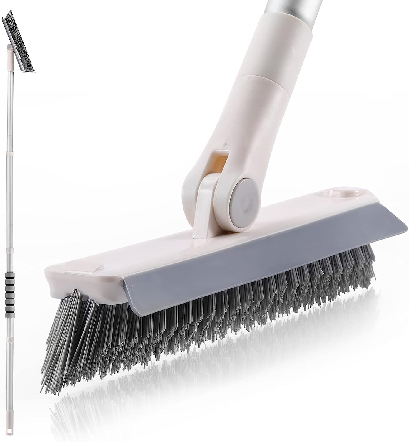 Grout Brush with Long Handle, 2 in 1 Floor Scrub Brush [...]
