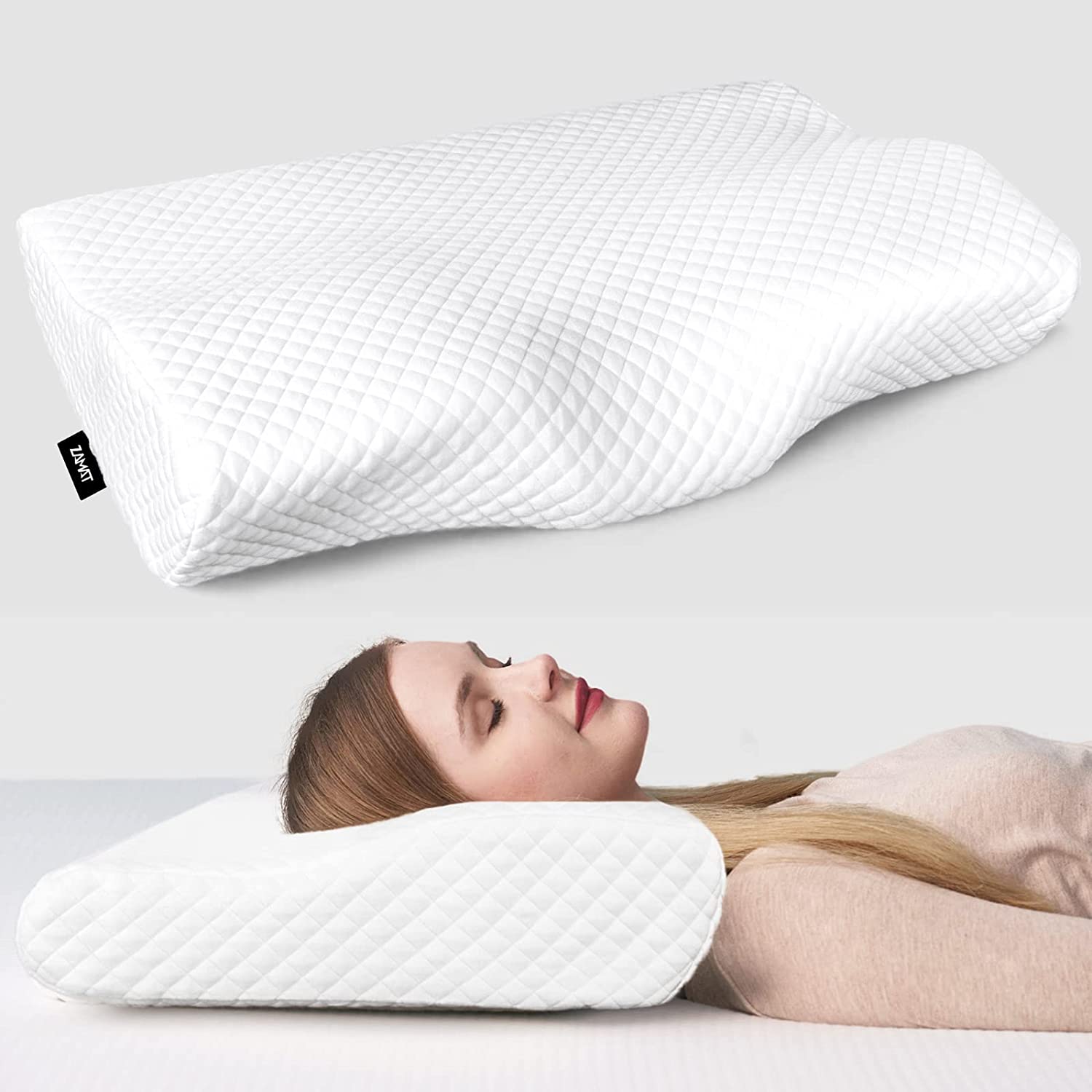 ZAMAT Contour Memory Foam Pillow for Neck Pain Relief, [...]