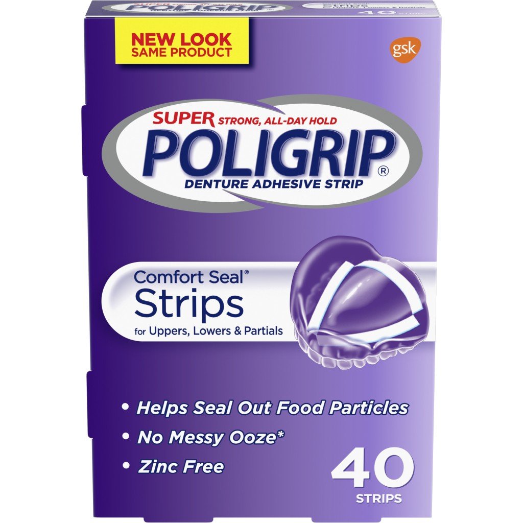 Poligrip Comfort Seal Strips Denture Adhesive, 40 Strips