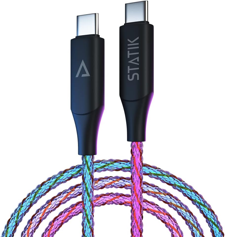 Statik Light Up Charger Cable - GloBright Braided LED [...]
