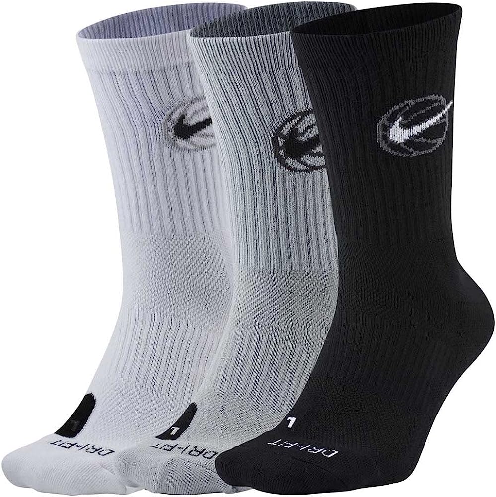 Nike Men`s Everyday Crew Basketball Socks 3 Pack