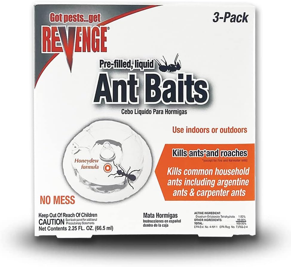REVENGE Pack of 3 Liquid Ant Bait Stations, Ready-to- [...]