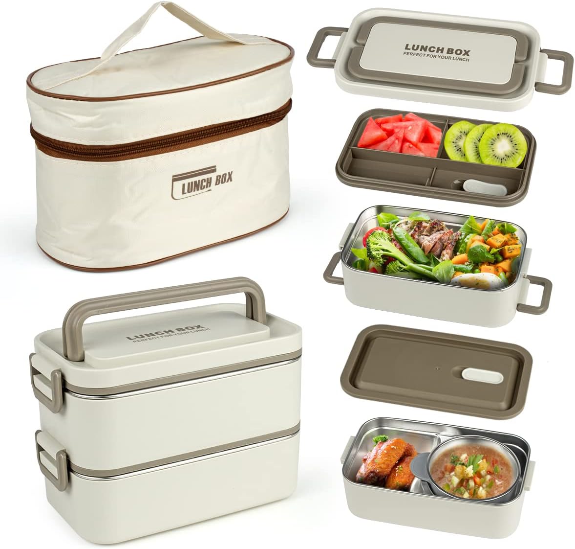 Keweis Bento Box Adult Lunch Box, Portable Insulated [...]