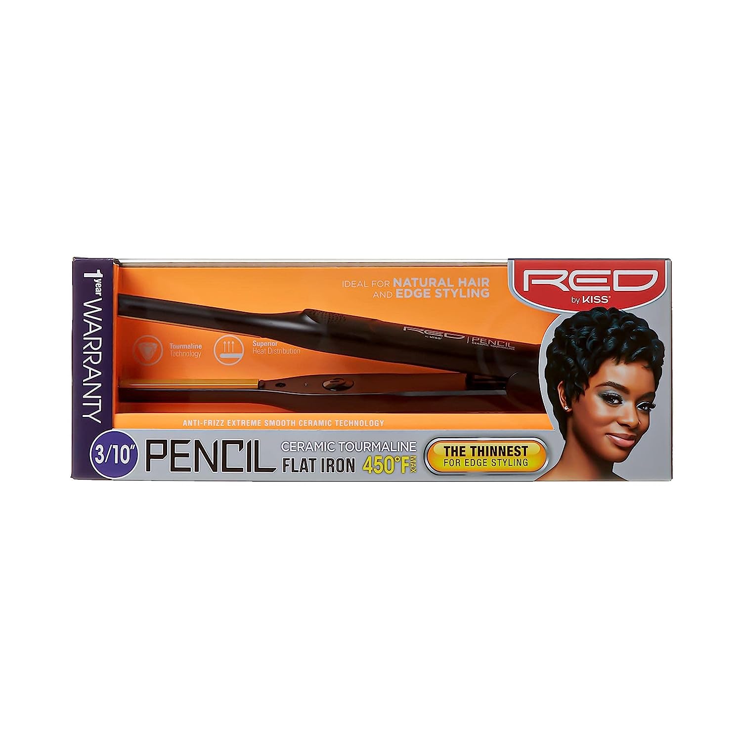 Kiss Red by Pencil Flat Iron Hair Straightener, 0.3 [...]