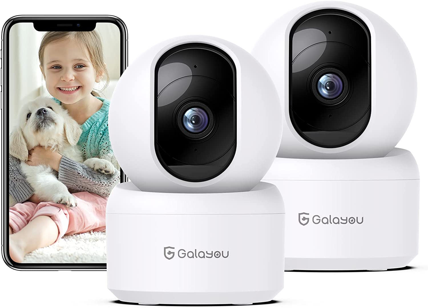 GALAYOU 2K Home Security Cameras, 2.4Ghz WiFi Cameras [...]