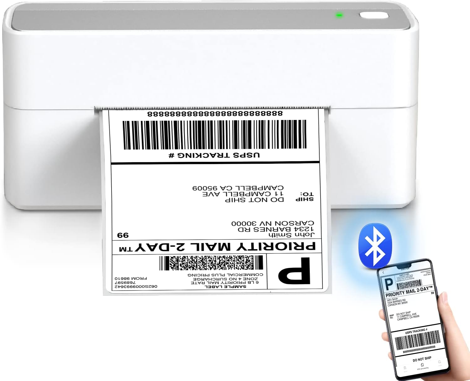 Bluetooth Shipping Label Printer - Wireless Thermal [...]