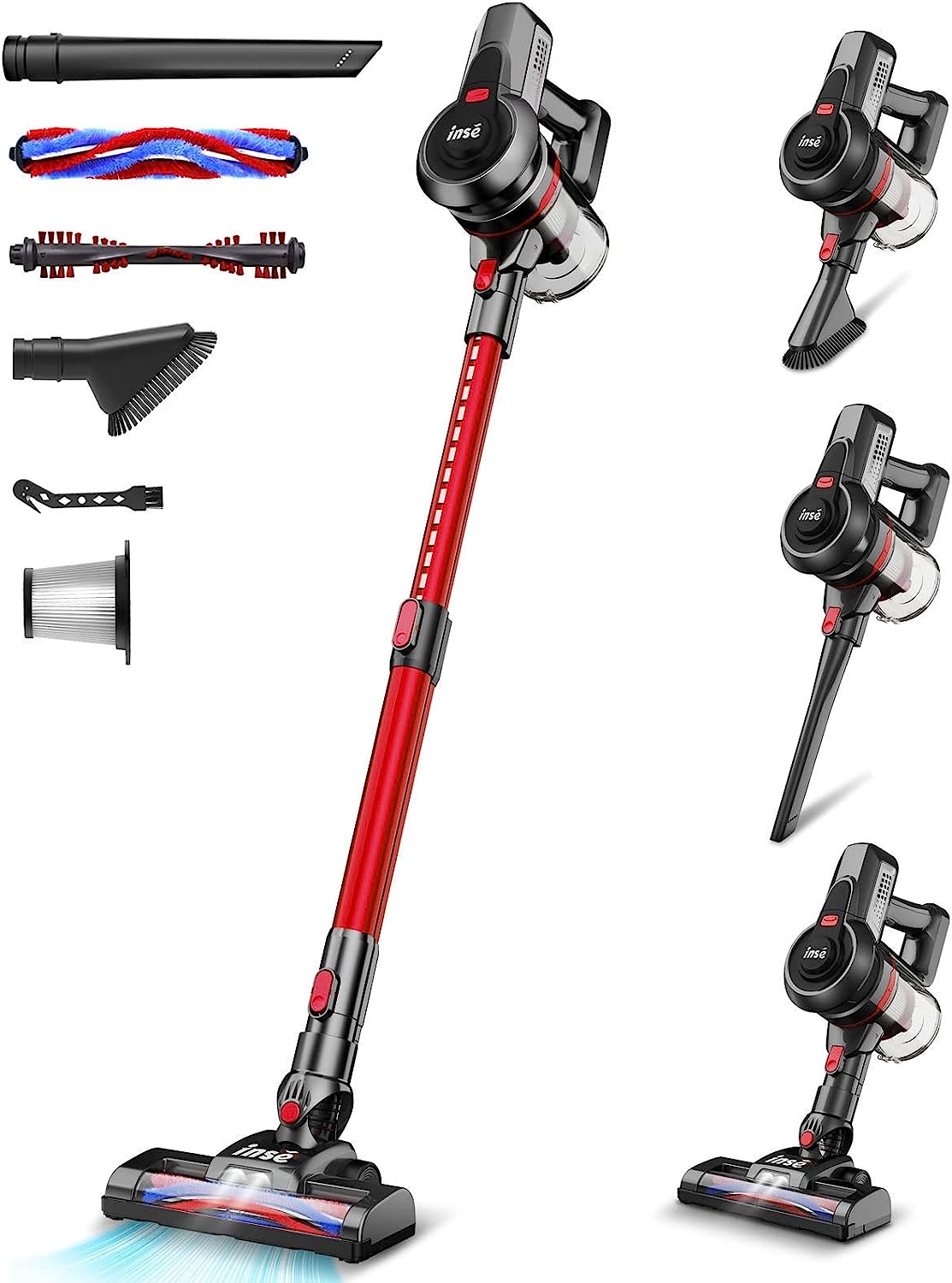 INSE Cordless Vacuum Cleaner, 6-in-1 Powerful Stick [...]