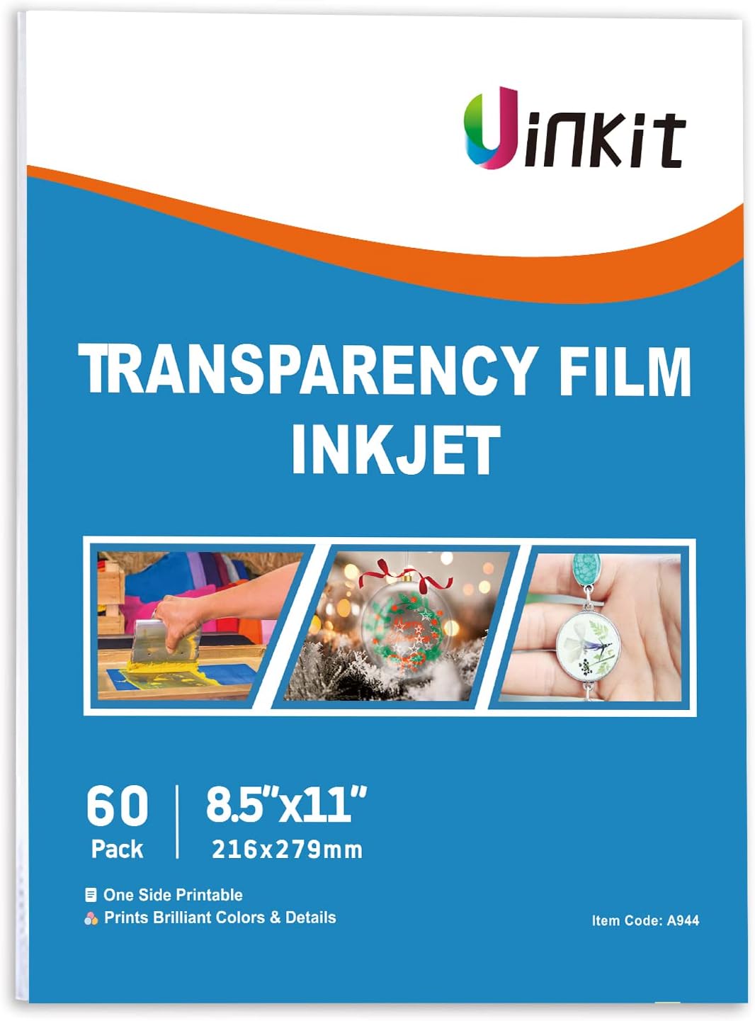 60 Sheets Inkjet Transparency Film 8.5x11 100% Clear [...]