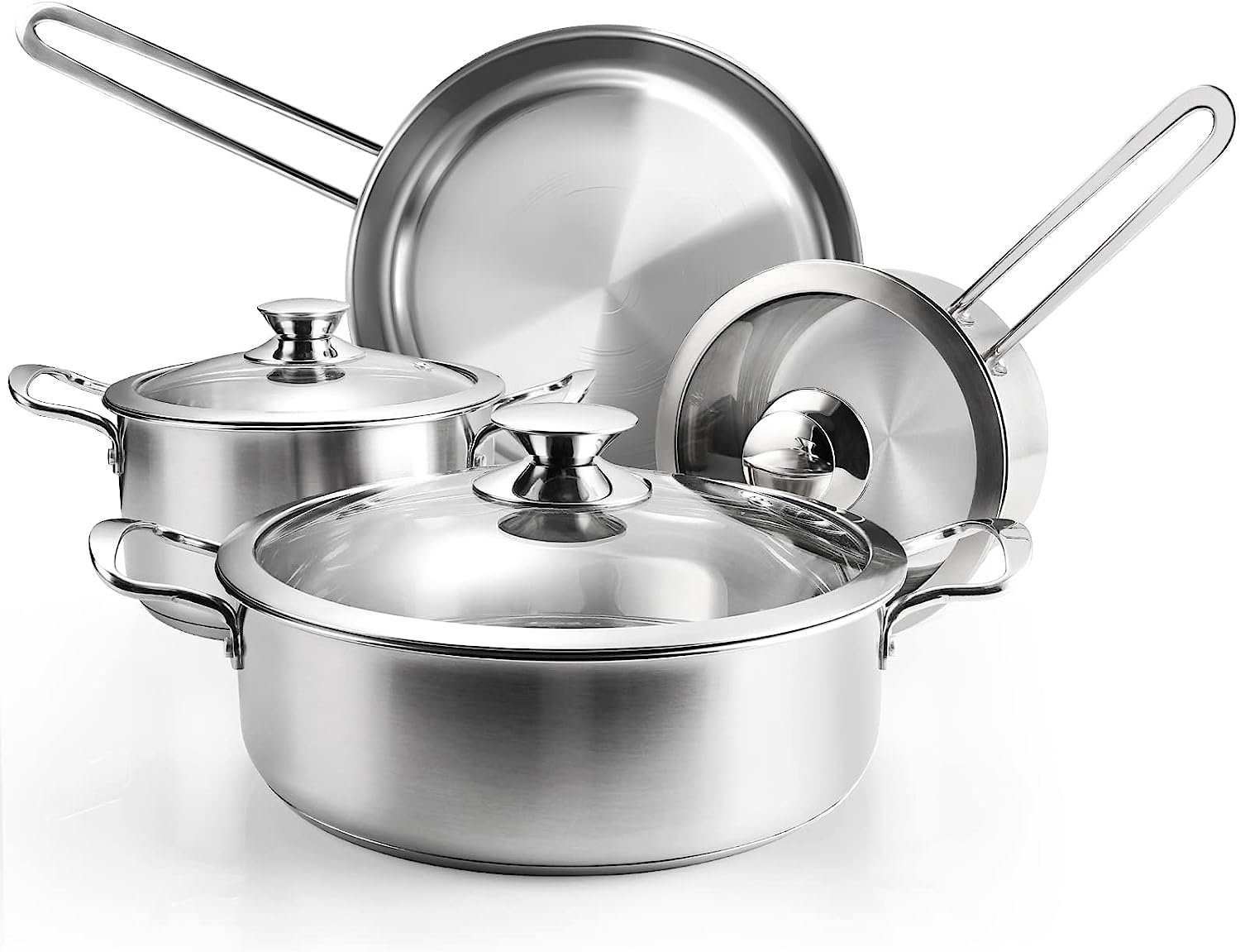 Stainless Steel Pots and Pans Set, 7-Piece Kitchen [...]