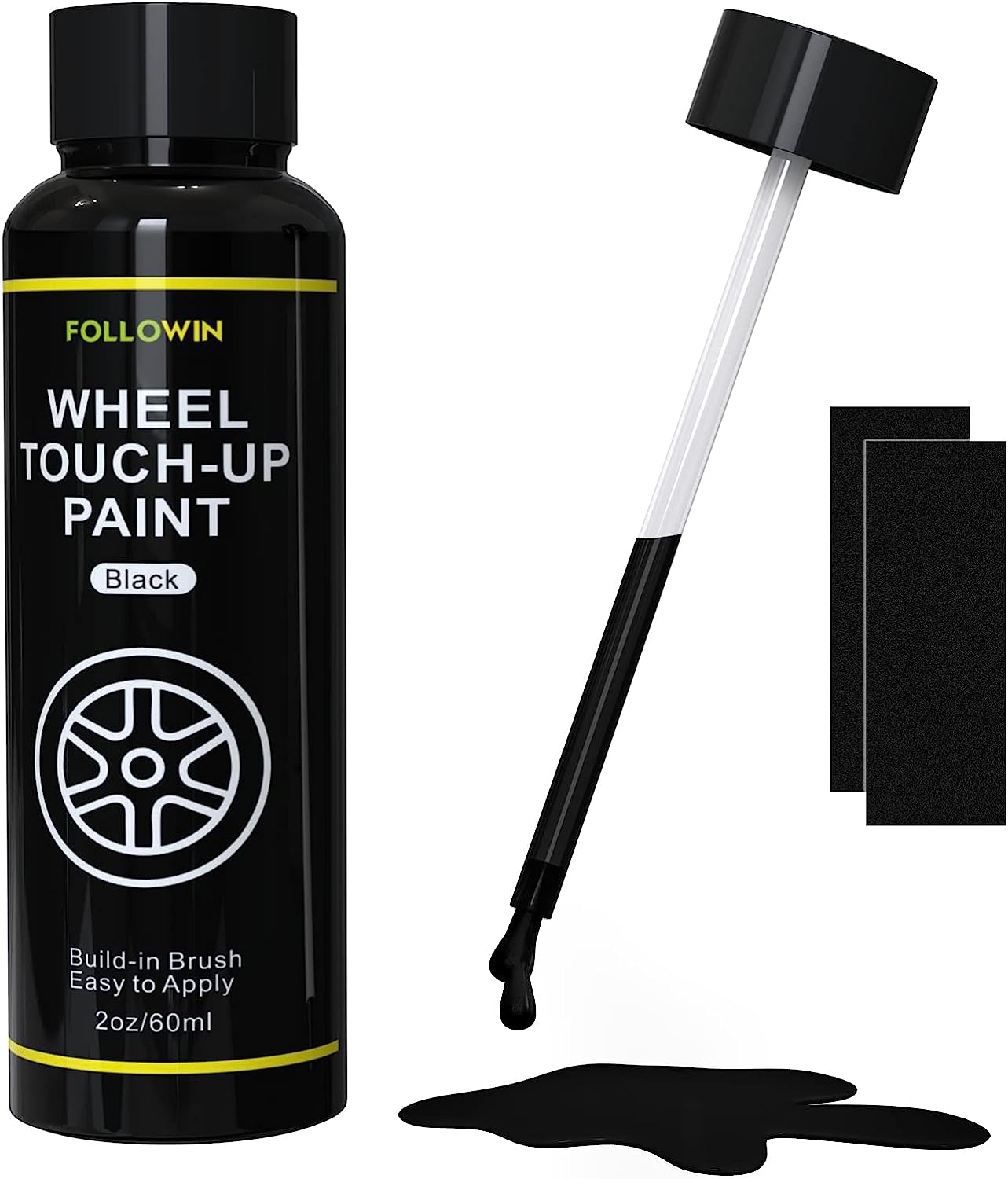 FOLLOWIN Black Rim Touch Up Paint for Cars 2OZ(60ml), [...]