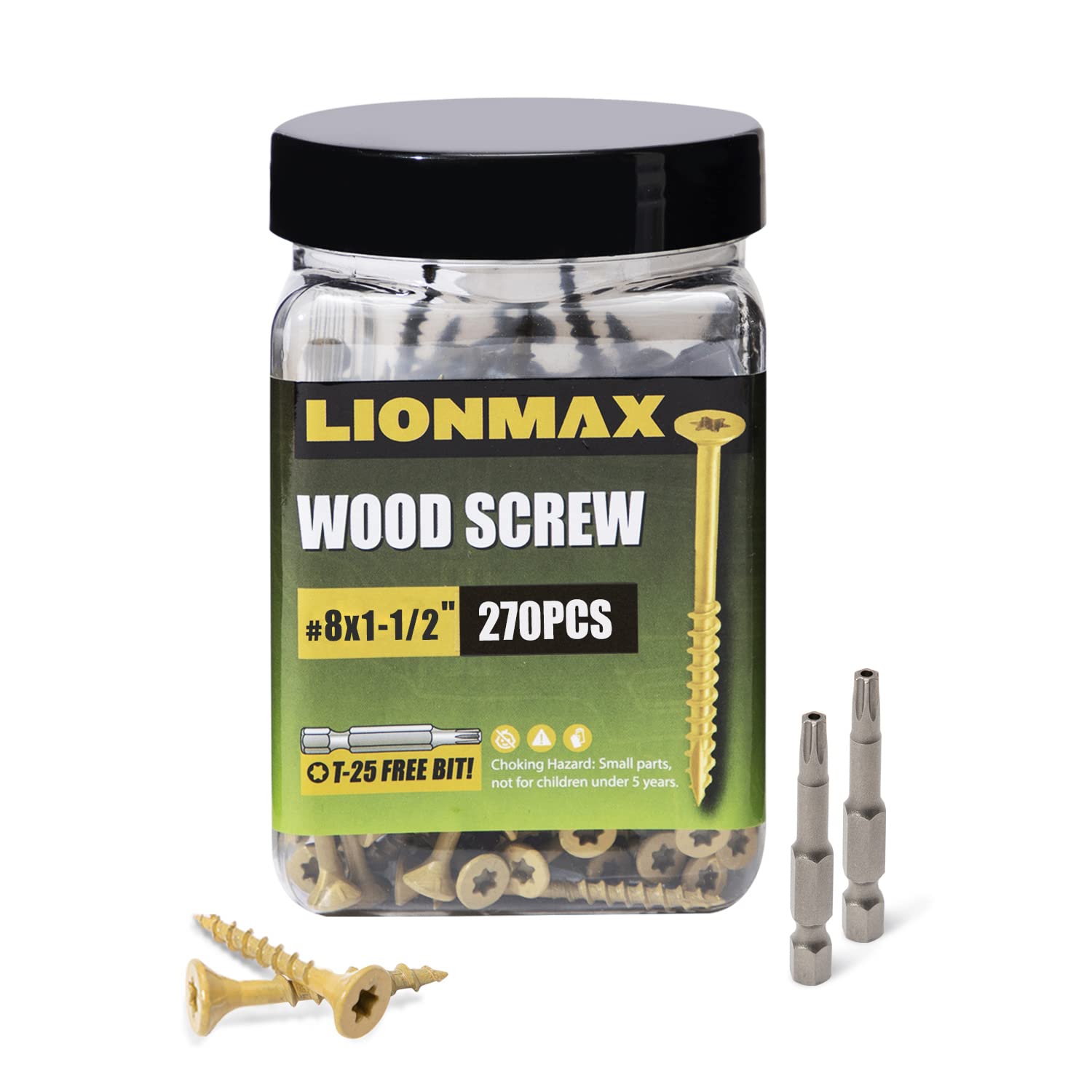LIONMAX Exterior Wood Screws #8 x 1-1/2
