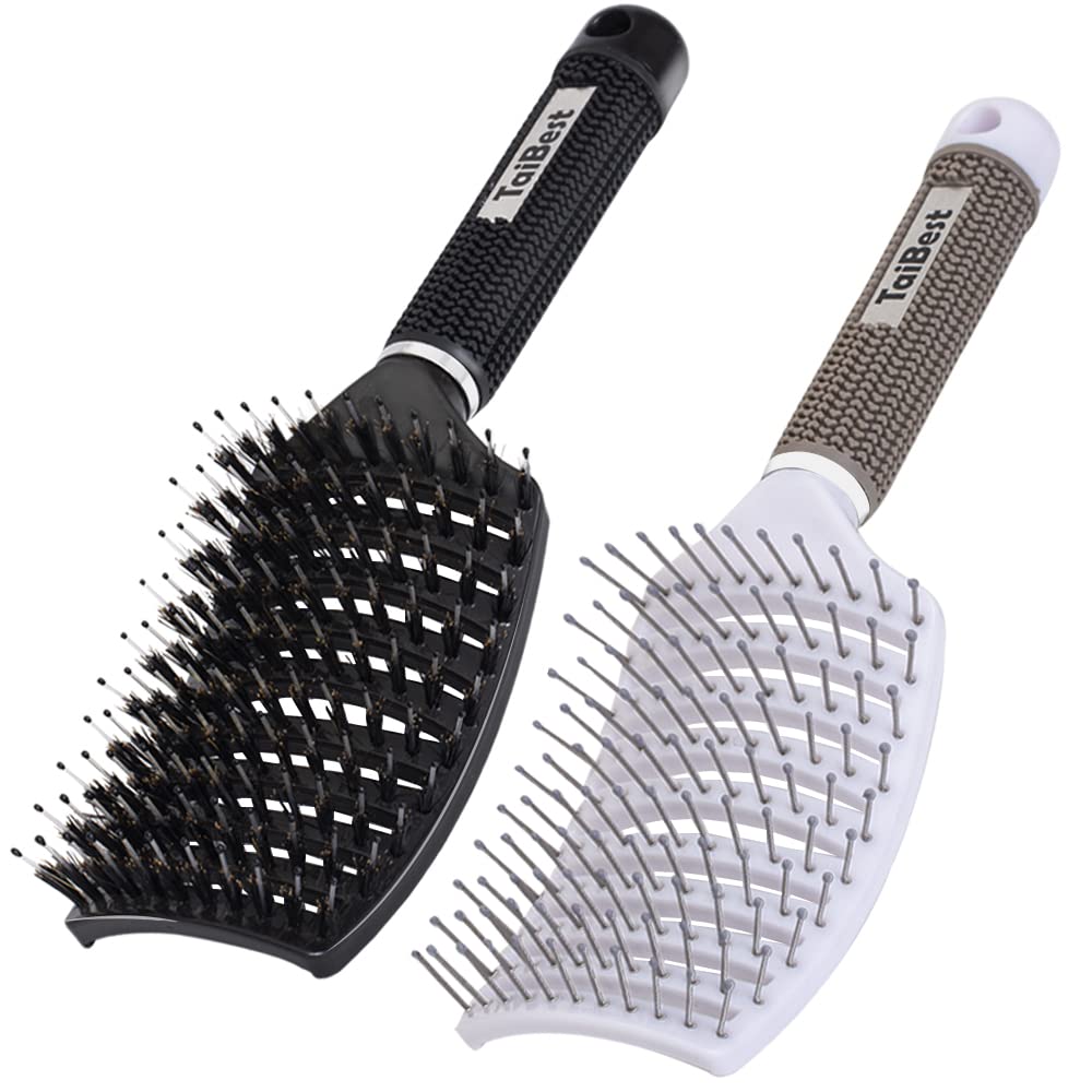 TaiBest Boar Bristle Hair Brush Set - Dry/Wet Hair [...]