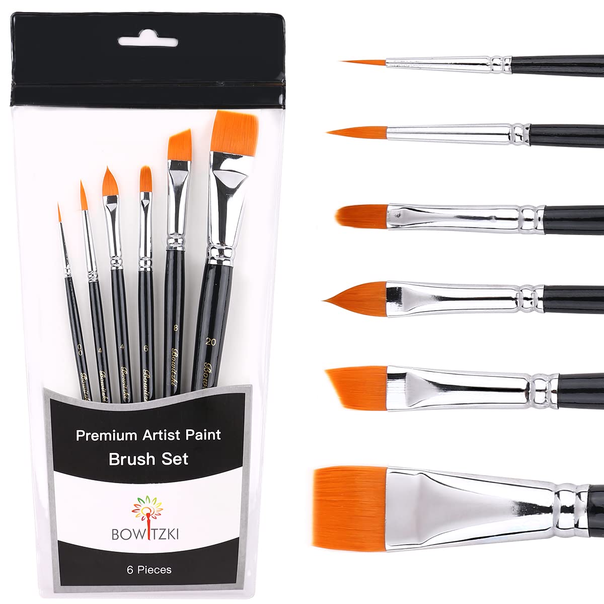 Bowitzki Face Paint Brush Set, 6pcs Artist Brushes for [...]